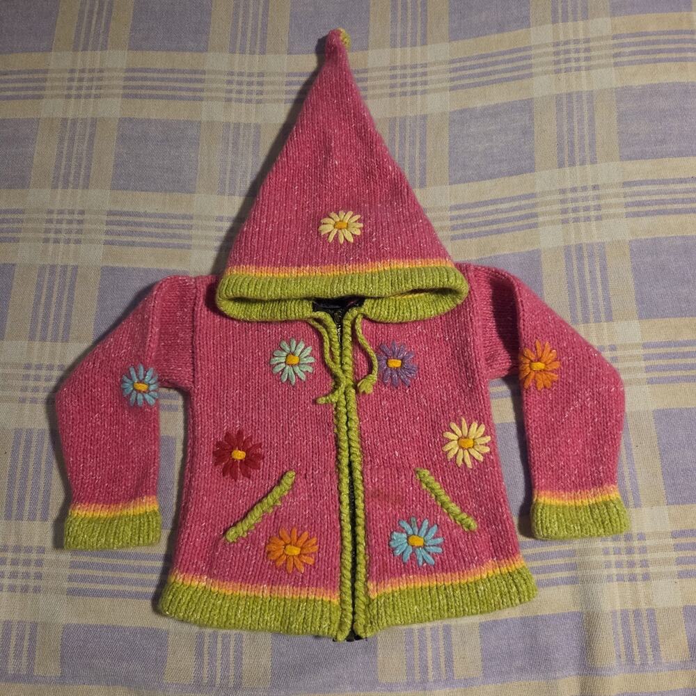 Invisible World Kids Youth Sz 2 Sweater Wool Knit Color Handmade Juneau Alaska